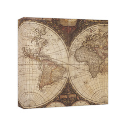 Vintage World Map Canvas Print - 8x8