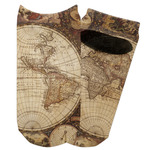 Vintage World Map Adult Ankle Socks