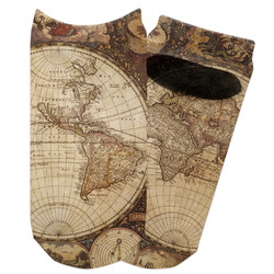 Vintage World Map Adult Ankle Socks