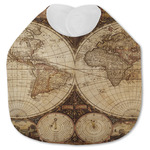 Vintage World Map Jersey Knit Baby Bib