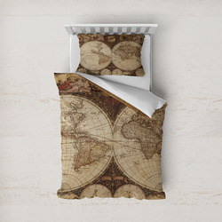 Vintage World Map Duvet Cover Set - Twin