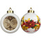 Vintage World Map Ceramic Christmas Ornament - Poinsettias (APPROVAL)