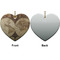 Vintage World Map Ceramic Flat Ornament - Heart Front & Back (APPROVAL)