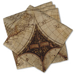 Vintage World Map Cloth Cocktail Napkins - Set of 4