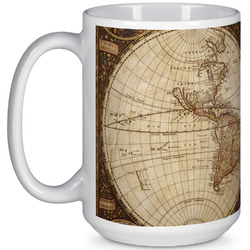 Vintage World Map 15 Oz Coffee Mug - White