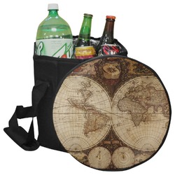 Vintage World Map Collapsible Cooler & Seat