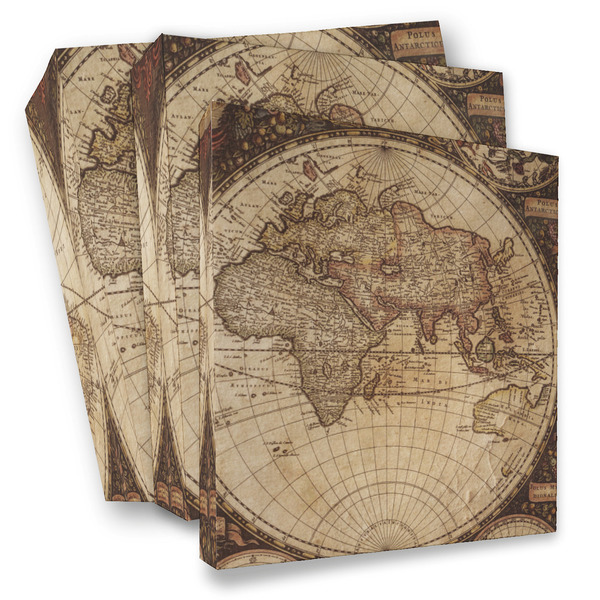 Custom Vintage World Map 3 Ring Binder - Full Wrap