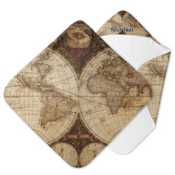 Vintage World Map Hooded Baby Towel