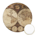 Vintage World Map Printed Cookie Topper - 2.5"