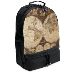 Vintage World Map Backpacks - Black