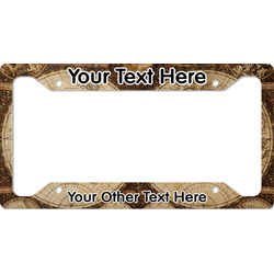 Vintage World Map License Plate Frame - Style A