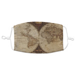 Vintage World Map Adult Cloth Face Mask - XLarge