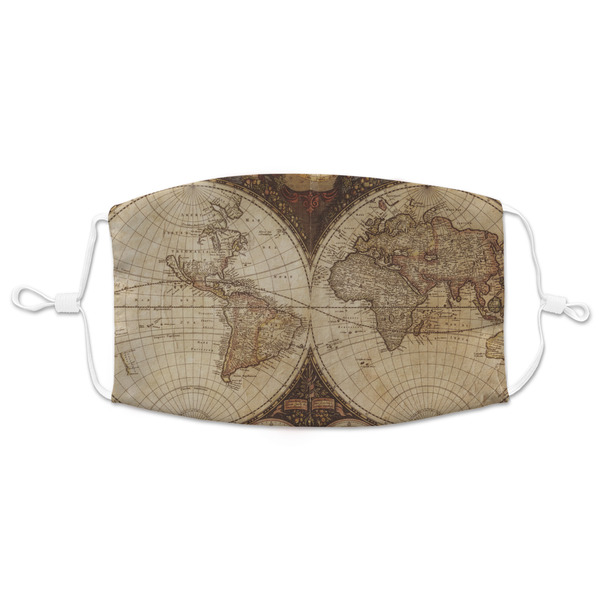 Custom Vintage World Map Adult Cloth Face Mask - XLarge