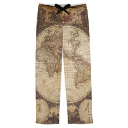 Vintage World Map Mens Pajama Pants - XS