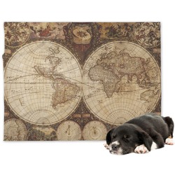 Vintage World Map Dog Blanket - Regular