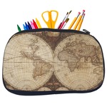 Vintage World Map Neoprene Pencil Case - Medium