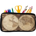 Vintage World Map Neoprene Pencil Case