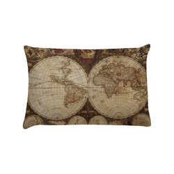 Vintage World Map Pillow Case - Standard