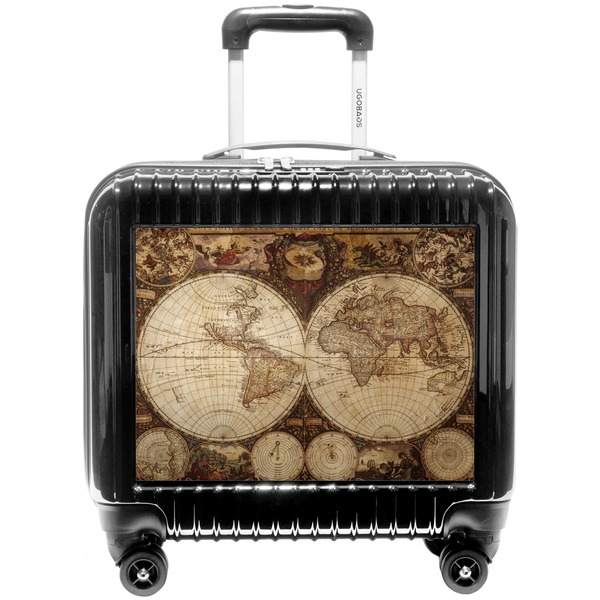 Custom Vintage World Map Pilot / Flight Suitcase