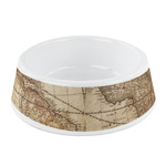 Vintage World Map Plastic Dog Bowl - Small