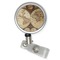 Vintage World Map Retractable Badge Reel - Flat