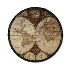 Vintage World Map Iron On Round Patch