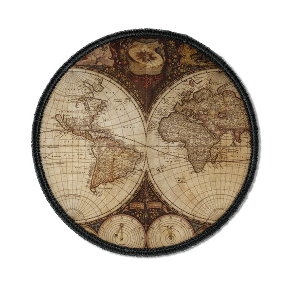 Custom Vintage World Map Iron On Round Patch