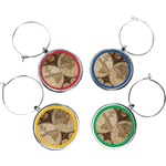 Vintage World Map Wine Charms (Set of 4)
