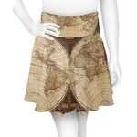 Vintage World Map Skater Skirt - Large