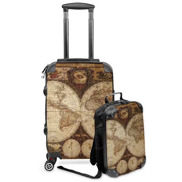 Custom Vintage World Map Kids 2-Piece Luggage Set - Suitcase & Backpack