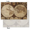 Vintage World Map Tissue Paper - Heavyweight - Small - Front & Back