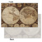 Vintage World Map Tissue Paper - Lightweight - Small - Front & Back