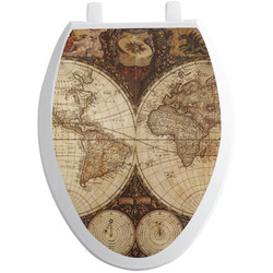Vintage World Map Toilet Seat Decal - Elongated