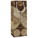 Vintage World Map Wine Gift Bags - Gloss