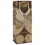 Vintage World Map Wine Gift Bags - Matte