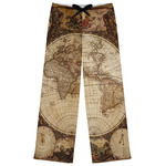 Vintage World Map Womens Pajama Pants - XS