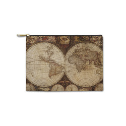 Vintage World Map Zipper Pouch - Small - 8.5"x6"