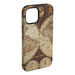 Vintage World Map iPhone Case - Rubber Lined - iPhone 15 Plus