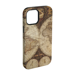 Vintage World Map iPhone Case - Rubber Lined - iPhone 15 Pro