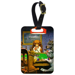 Dogs Playing Poker by C.M.Coolidge Metal Luggage Tag