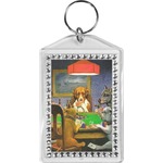 Dogs Playing Poker 1903 C.M.Coolidge Bling Keychain