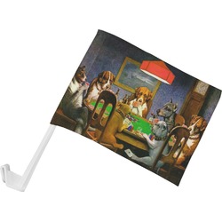 Dogs Playing Poker by C.M.Coolidge Car Flag - Small
