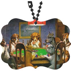 Dogs Playing Poker 1903 C.M.Coolidge Rear View Mirror Charm