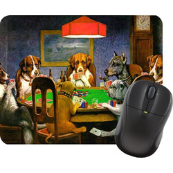 Dogs Playing Poker by C.M.Coolidge Rectangular Mouse Pad