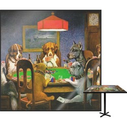 Dogs Playing Poker 1903 C.M.Coolidge Square Table Top - 30"