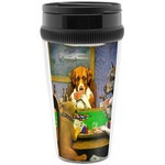 Dogs Playing Poker by C.M.Coolidge Acrylic Travel Mug without Handle