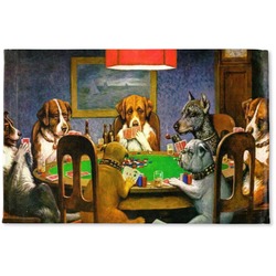 Dogs Playing Poker 1903 C.M.Coolidge Woven Mat