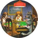 Dogs Playing Poker by C.M.Coolidge Multipurpose Round Labels - 1"