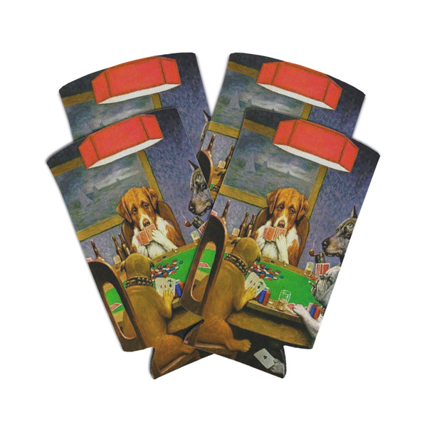 Custom Dogs Playing Poker by C.M.Coolidge Can Cooler (tall 12 oz) - Set of 4