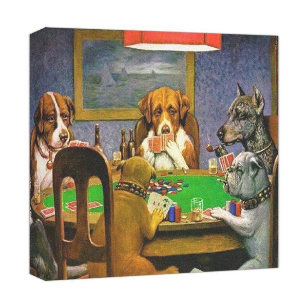 Custom Dogs Playing Poker by C.M.Coolidge Canvas Print - 12x12